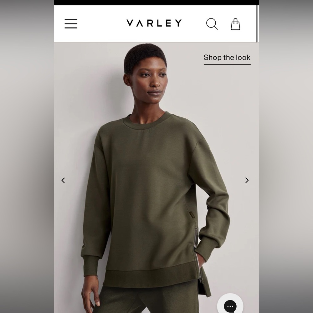 Varley Olive Green Crewneck Sweatshirt